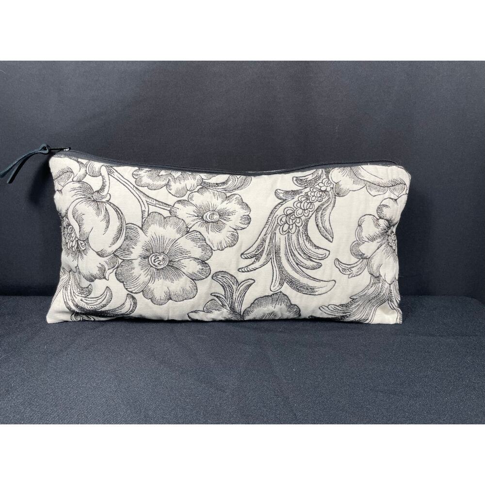 Black & White Floral Bag Handmade, Unique Clutch Made with Designer Fabric